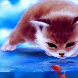 Jigsaw puzzle: Cat and fish