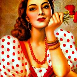 Jigsaw puzzle: Girl with carnation