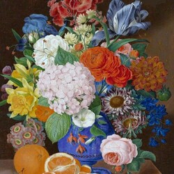 Jigsaw puzzle: Bouquet of flowers with orange and butterfly