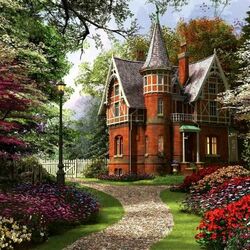 Jigsaw puzzle: Cottage at the edge of the forest