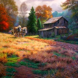 Jigsaw puzzle: Autumn plowing