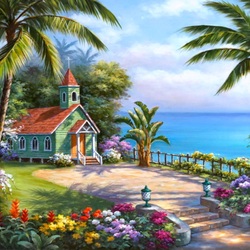 Jigsaw puzzle: Church by the sea
