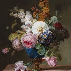 Jigsaw puzzle: Bouquet in a blue vase