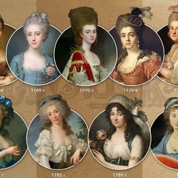 Jigsaw puzzle: Ladies' hairstyles in painting 18th century