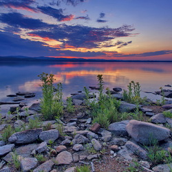 Jigsaw puzzle: Evening on the lake