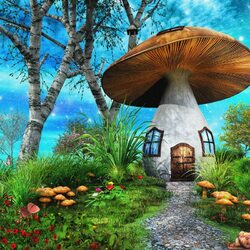 Jigsaw puzzle: Mushroom house