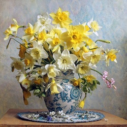 Jigsaw puzzle: Daffodils yellow sunny bouquet