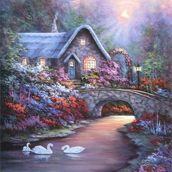 Jigsaw puzzle: House with a bridge