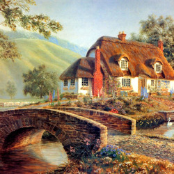 Jigsaw puzzle: The house behind the bridge