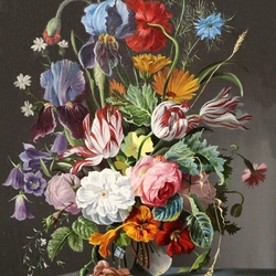 Jigsaw puzzle: Bouquet of flowers in a glass vase