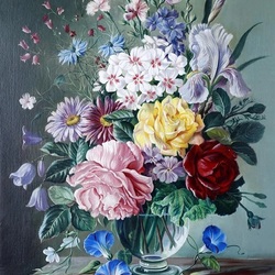 Jigsaw puzzle: Bouquet in a crystal vase