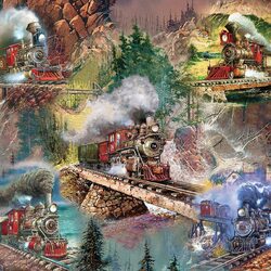 Jigsaw puzzle: Trains
