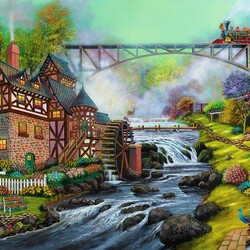 Jigsaw puzzle: The bridge at the mill