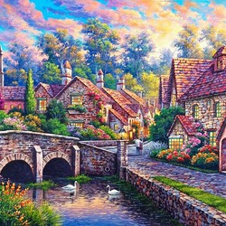 Jigsaw puzzle: Old town romance