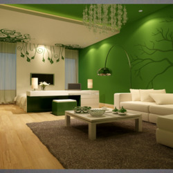 Jigsaw puzzle: Living room in green tones