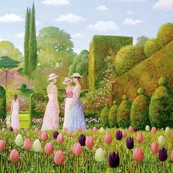 Jigsaw puzzle: Tulips and summer dresses