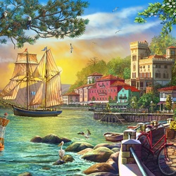 Jigsaw puzzle: Seaside town