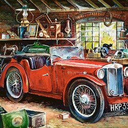 Jigsaw puzzle: In an old garage