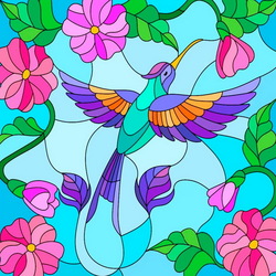 Jigsaw puzzle: Flowers and bird