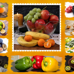Jigsaw puzzle: Collage with fruits