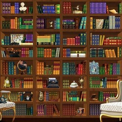 Jigsaw puzzle: Bookshelves