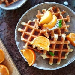 Jigsaw puzzle: Waffles with ricotta and banana