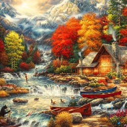 Jigsaw puzzle: Autumn fishing