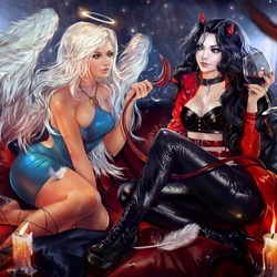 Jigsaw puzzle: Angel and succubus