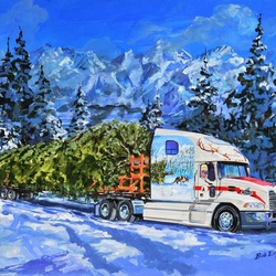 Jigsaw puzzle: Christmas tree delivery