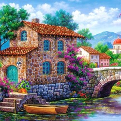 Jigsaw puzzle: A stone bridge