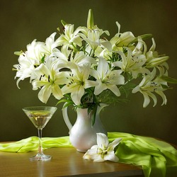 Jigsaw puzzle: white lilies