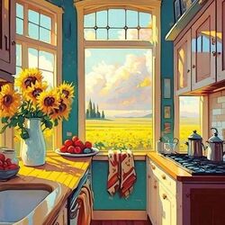 Jigsaw puzzle: Kitchen in the country