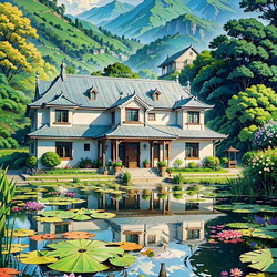 Jigsaw puzzle: Lake with water lilies