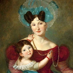 Jigsaw puzzle: Portrait of Maria Anna Ravich with her son Jas
