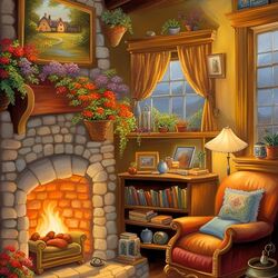Jigsaw puzzle: In a cozy living room