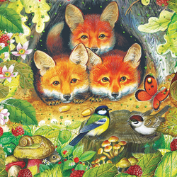 Jigsaw puzzle: Fox cubs