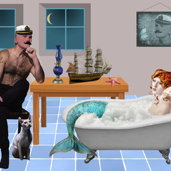 Jigsaw puzzle: Captain and mermaid