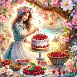 Jigsaw puzzle: Cherry cake