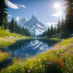 Jigsaw puzzle: mountain lake