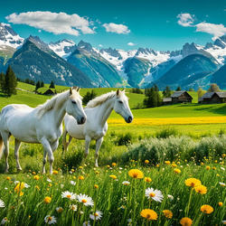 Jigsaw puzzle: Horses in the meadow