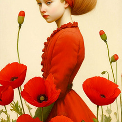 Jigsaw puzzle: Girl and poppies