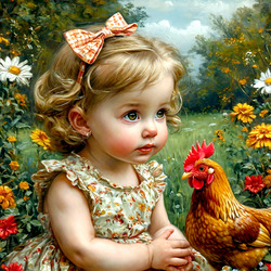 Jigsaw puzzle: Baby and chicken