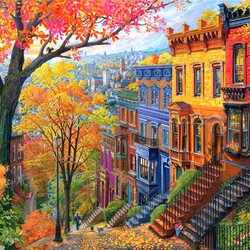 Jigsaw puzzle: Autumn street