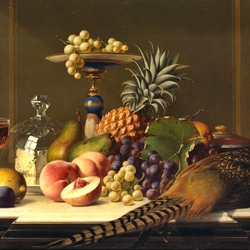 Jigsaw puzzle: Still life with pheasant and wine