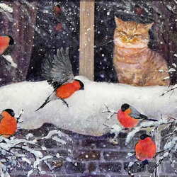 Jigsaw puzzle: The bullfinches have arrived