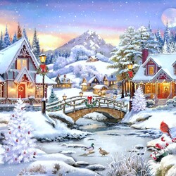 Jigsaw puzzle: frozen lake