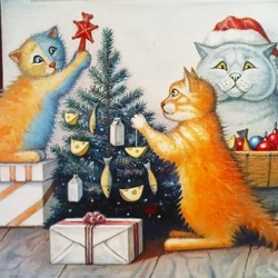 Jigsaw puzzle: Cat-style Christmas tree