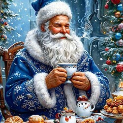 Jigsaw puzzle: Santa Claus is having tea