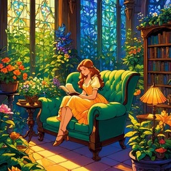 Jigsaw puzzle: Lady in the library