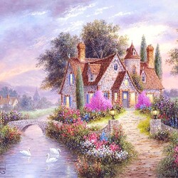 Jigsaw puzzle: House by the river